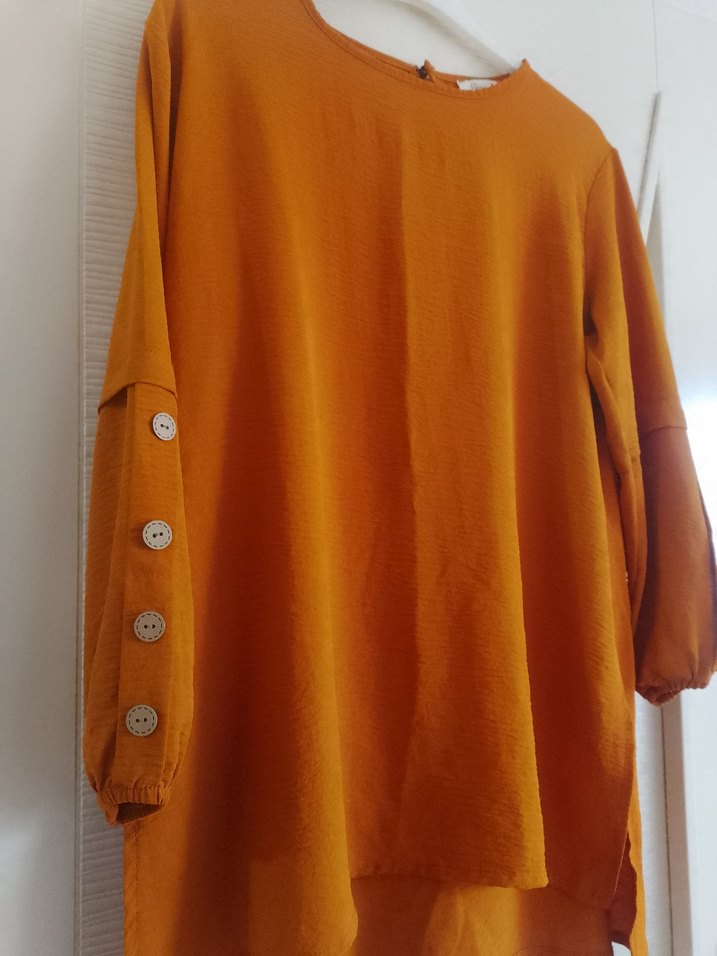 Kadın Kahverengi Keten Salaş Tunik - Görsel 3