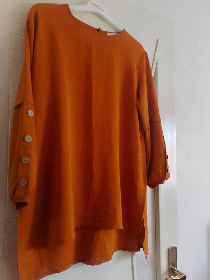 Kadın Kahverengi Keten Salaş Tunik - Görsel 4