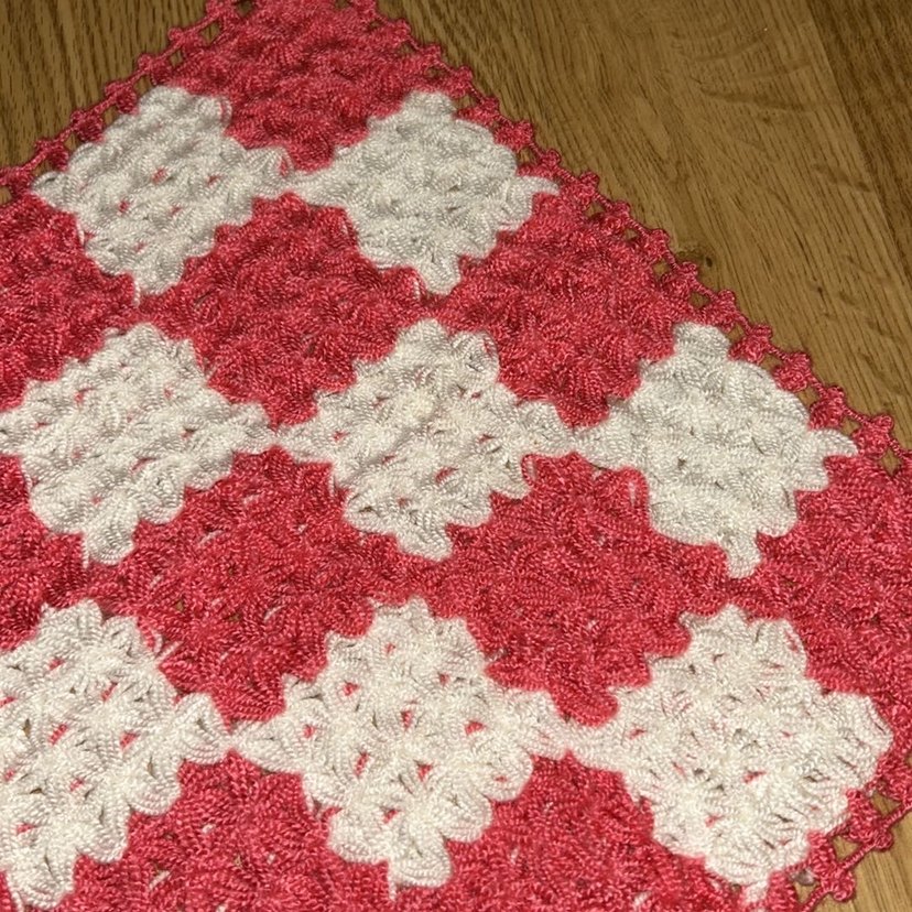 Kırmızı Beyaz Kare Desenli Banyo lifi - Görsel 2