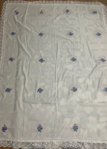 Nakışlı Beyaz Masa Örtüsü - Görsel 4