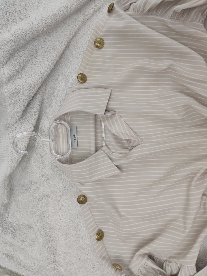 GÖMLEK YAKA ÇİZGİLİ TUNİK - Görsel 3