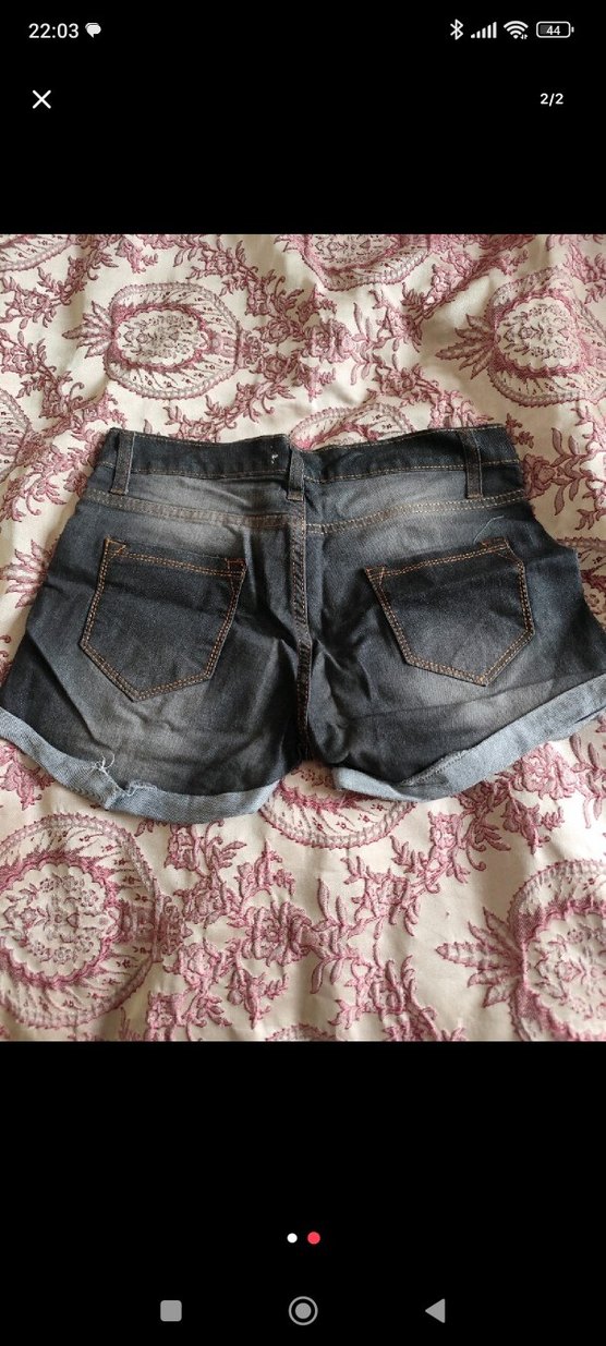 siyah  Kemerli Kısa Denim Şort - Görsel 2