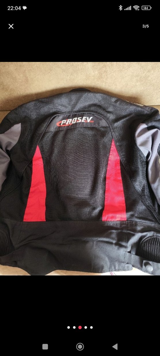 Fermuarlı Kırmızı Siyah motorcu montu - Görsel 3