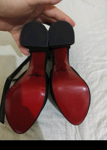 Tokalı Siyah Gotik Stiletto Kadın Ayakkabı - Görsel 3