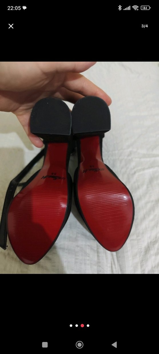 Tokalı Siyah Gotik Stiletto Kadın Ayakkabı - Görsel 3