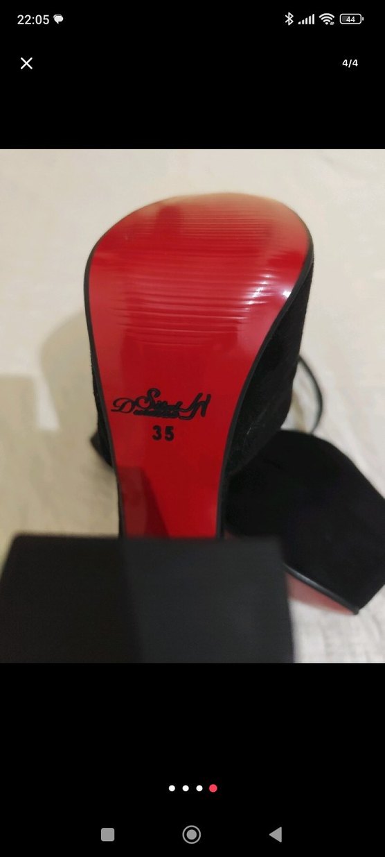 Tokalı Siyah Gotik Stiletto Kadın Ayakkabı - Görsel 4