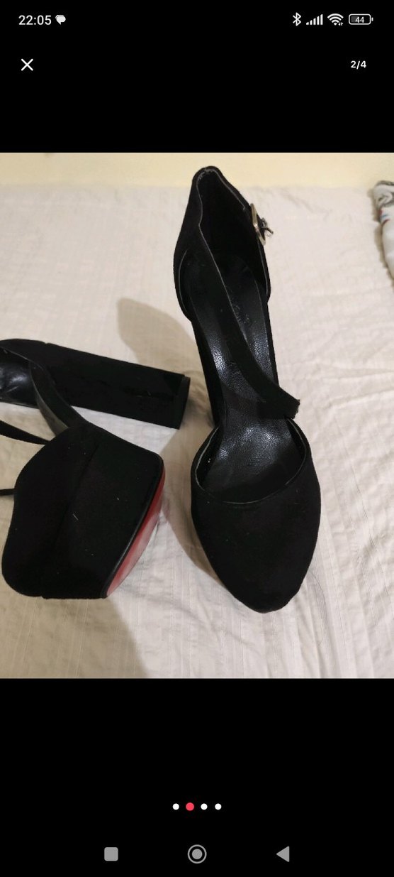 Tokalı Siyah Gotik Stiletto Kadın Ayakkabı - Görsel 2