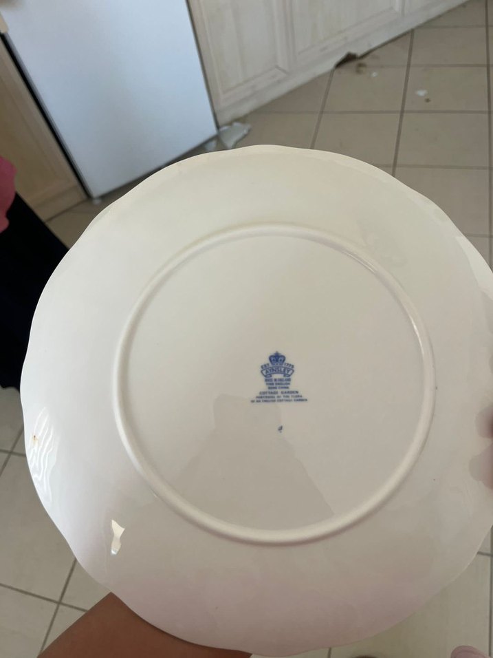 Çiçek ve Kelebek Desenli Beyaz Tabak - Görsel 2