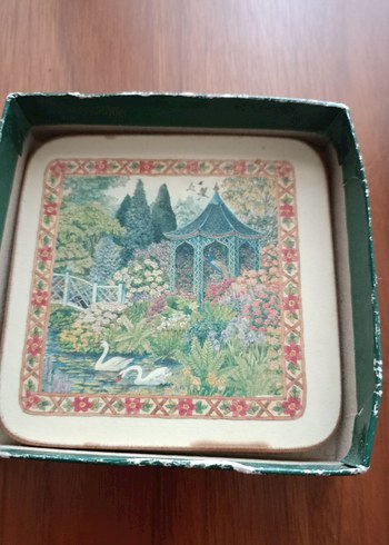 Yeşil Temalı Koyu Renkli fincan altlığı - Görsel 5