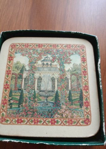 Yeşil Temalı Koyu Renkli fincan altlığı - Görsel 2