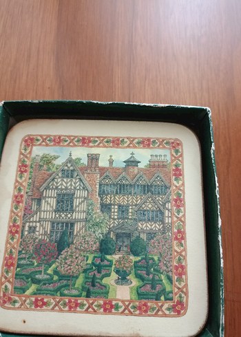 Yeşil Temalı Koyu Renkli fincan altlığı - Görsel 3