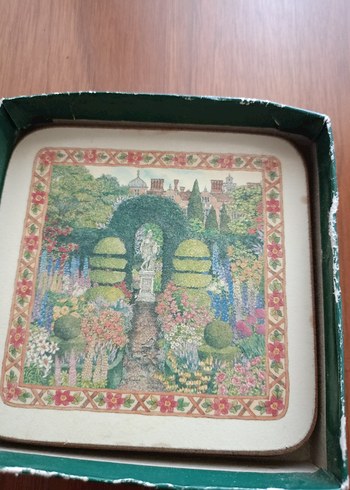 Yeşil Temalı Koyu Renkli fincan altlığı - Görsel 6