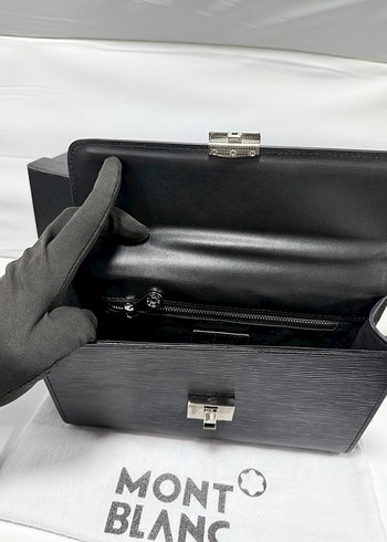 İthal Montblanc Siyah Deri Tokalı Portföy Çanta - Görsel 3
