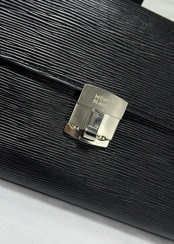 İthal Montblanc Siyah Deri Tokalı Portföy Çanta - Görsel 2