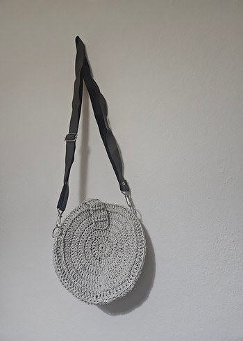 Gri Örgü Kadın Omuz Çantası - Görsel 2