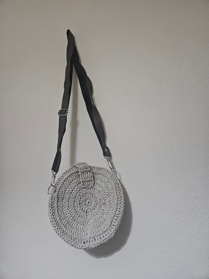 Gri Örgü Kadın Omuz Çantası - Görsel 2