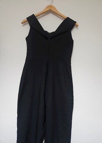 Siyah V Yaka Kolsuz Kadın Tulum - Görsel 3