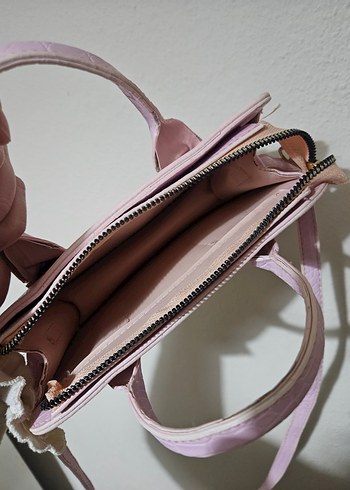 Pembe Deri Yılan Desenli Kadın Çanta - Görsel 3