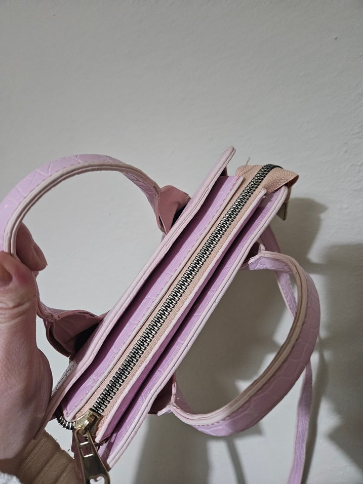 Pembe Deri Yılan Desenli Kadın Çanta - Görsel 2