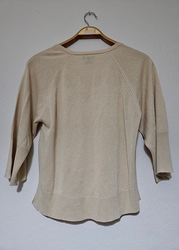 Bej V Yakalı Kadın Triko - Görsel 3