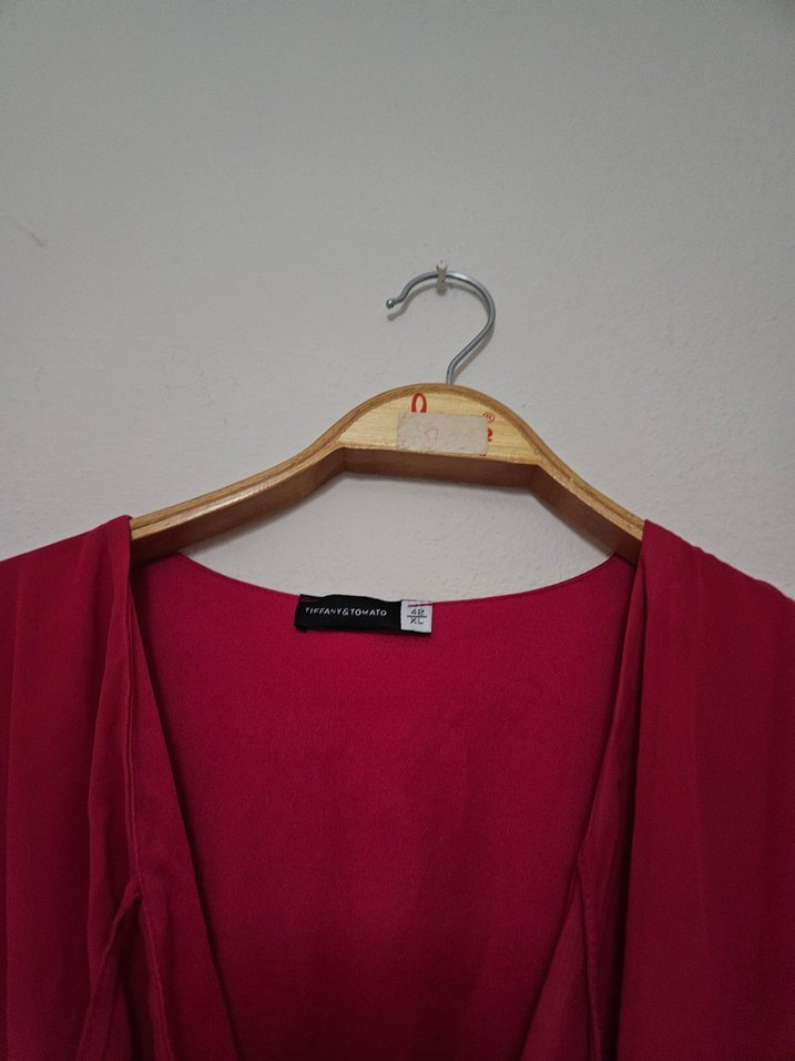 Fuşya Uzun Kollu Kadın Elbise - Görsel 2