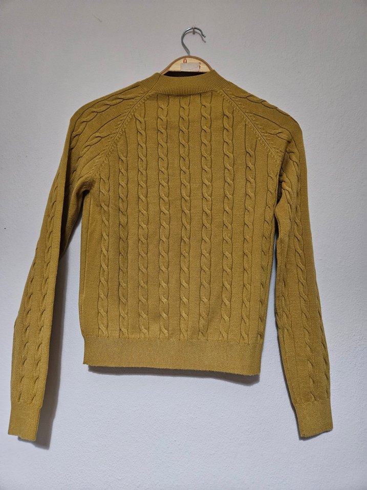 Hardal Örgü Kadın Triko Kazak - Görsel 2