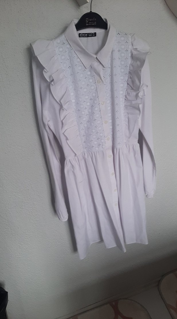 Bohem Beyaz Uzun Kollu Gömlek - Görsel 2