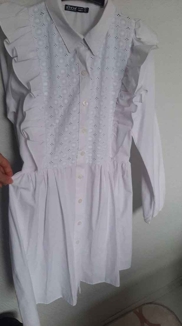 Bohem Beyaz Uzun Kollu Gömlek - Görsel 3