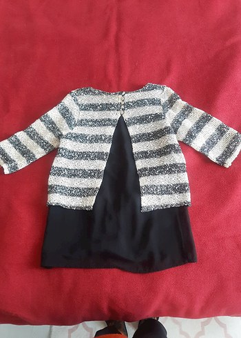 siyah Zebra Desenli Triko Kazak - Görsel 2