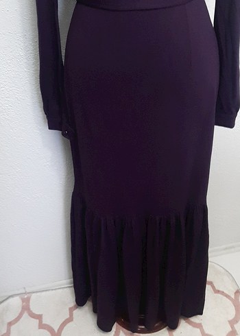 Mor Uzun Kollu Kadın Elbise - Görsel 2