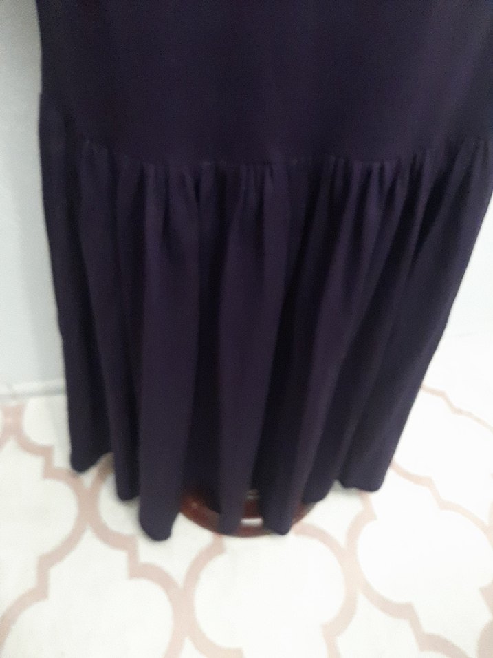 Mor Uzun Kollu Kadın Elbise - Görsel 2