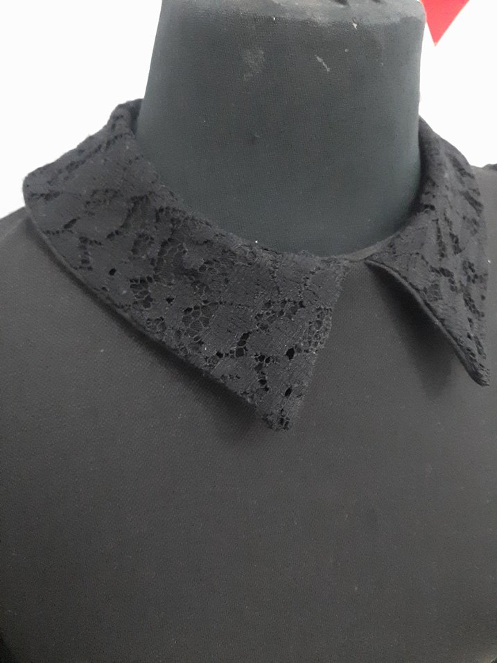 Klasik Siyah Uzun Kollu Gotik Elbise - Görsel 3