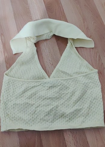 Sarı Düğmeli V Yaka Örgü Kadın Yelek - Görsel 2