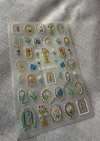 Vintage  Desenli Tırnak Stickerı - Görsel 2