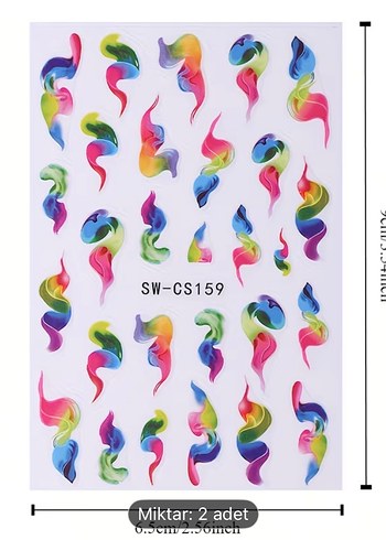 Renkli Tırnak Stickerı - Görsel 3