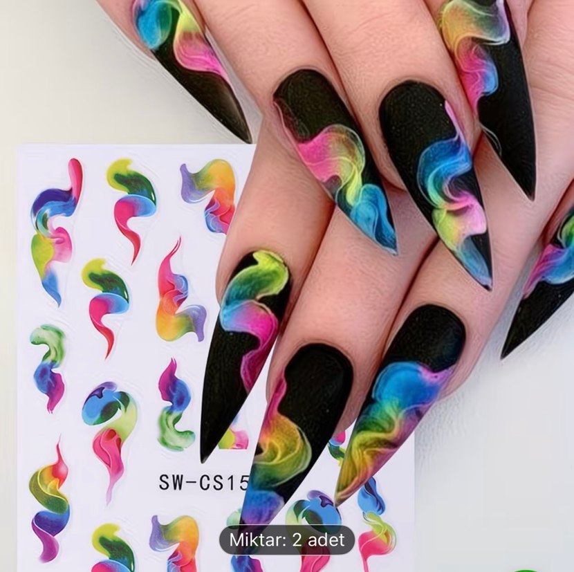 Renkli Tırnak Stickerı - Görsel 5