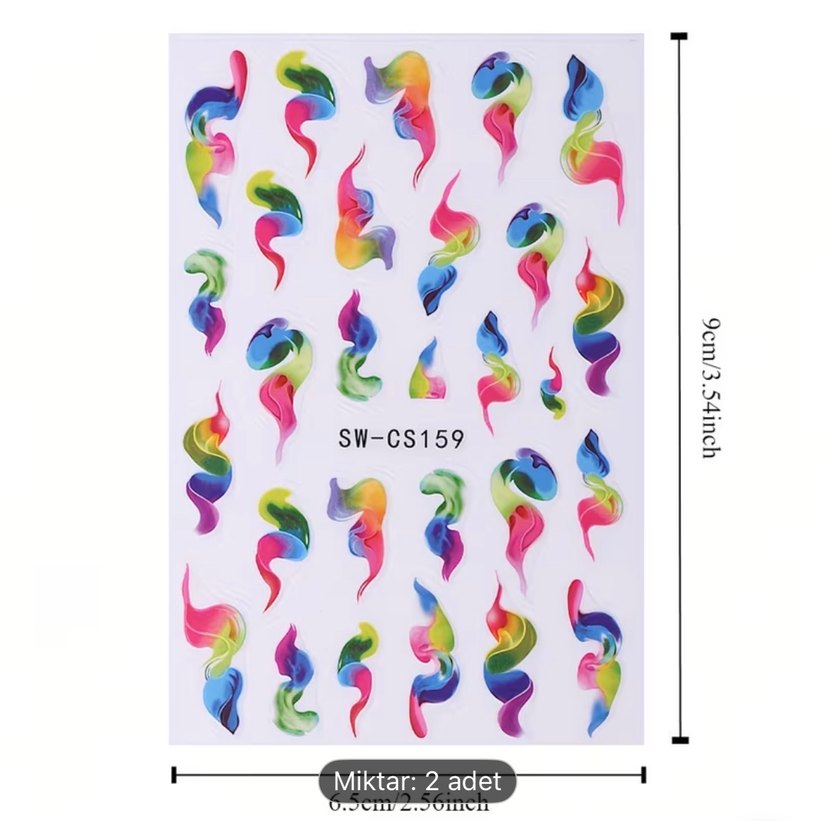 Renkli Tırnak Stickerı - Görsel 3