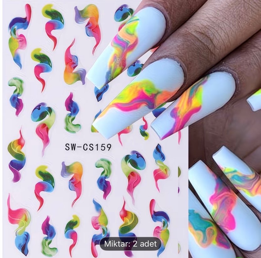 Renkli Tırnak Stickerı - Görsel 4