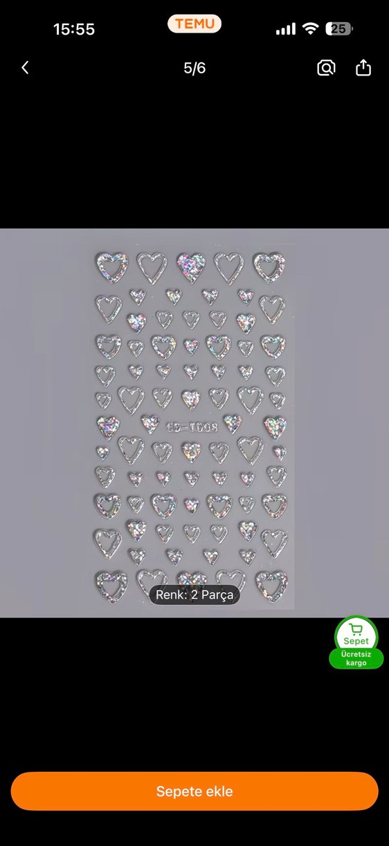 Hologram Kalpli Tırnak Stickerı - Görsel 4