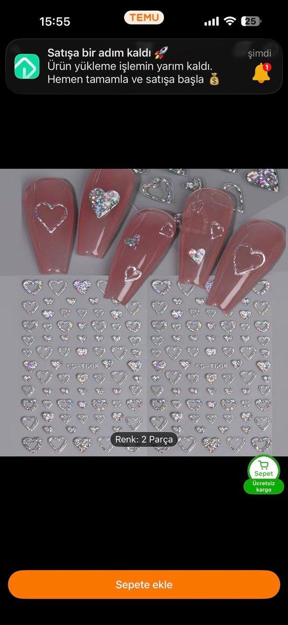 Hologram Kalpli Tırnak Stickerı - Görsel 2