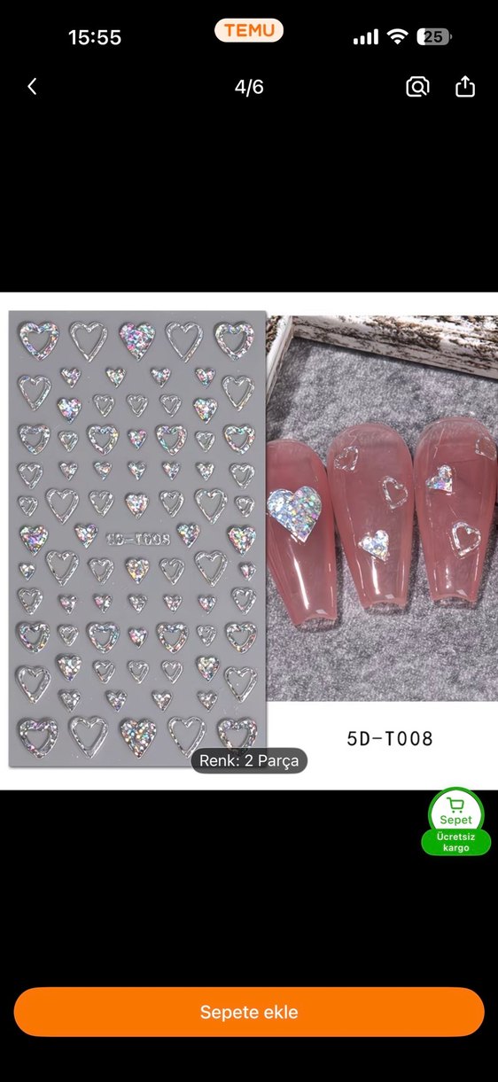 Hologram Kalpli Tırnak Stickerı - Görsel 3