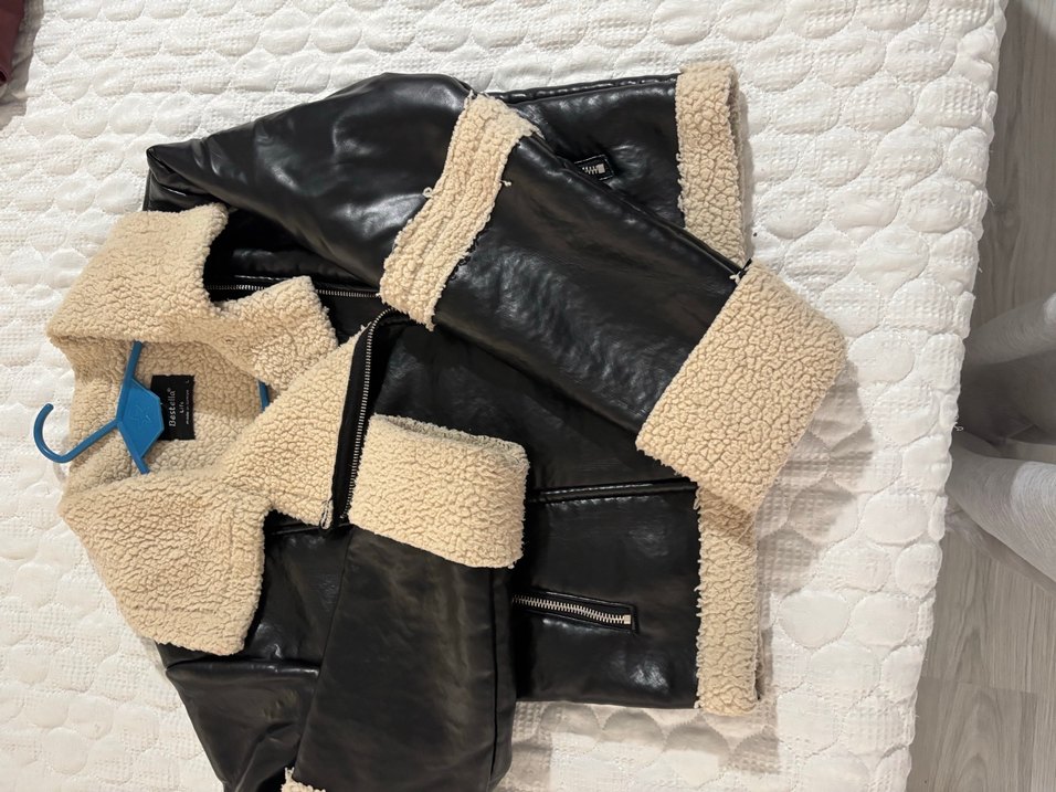 Kürklü Siyah Deri Kadın Kış Ceketi - Görsel 2