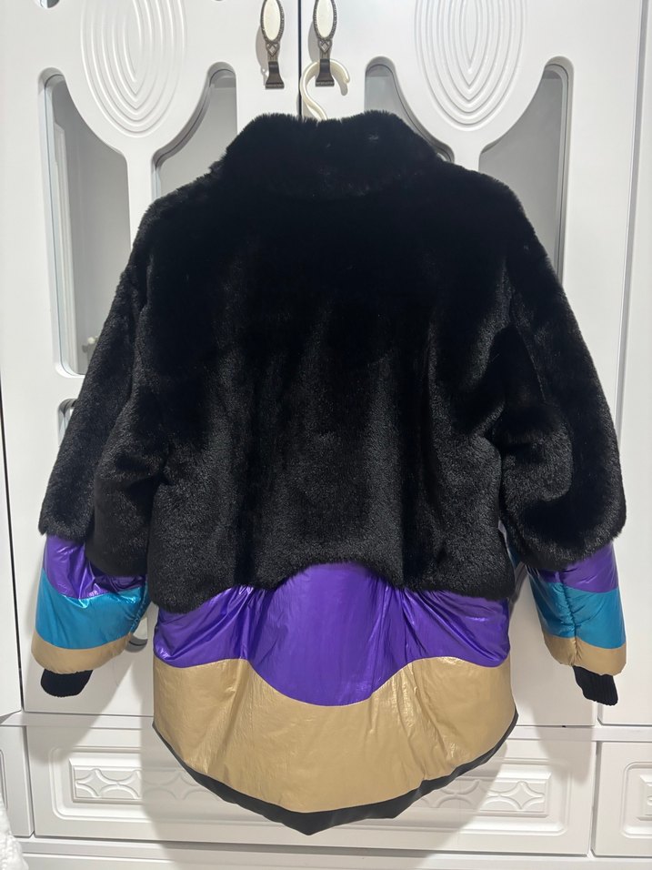 Kadın Kürklü Renkli Kısa Kışlık Mont - Görsel 3