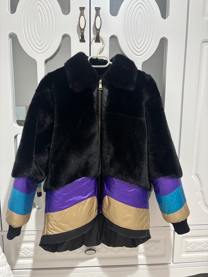 Kadın Kürklü Renkli Kısa Kışlık Mont - Görsel 2