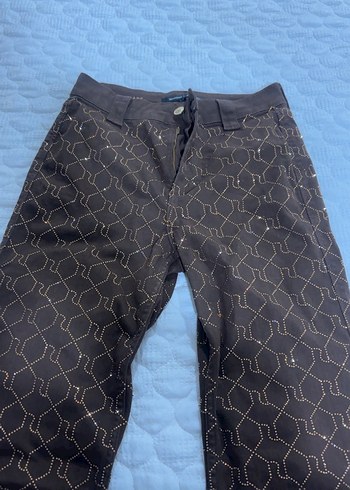 River Island Sik Geometrik Desenli Koyu Kahverengi Pantolon