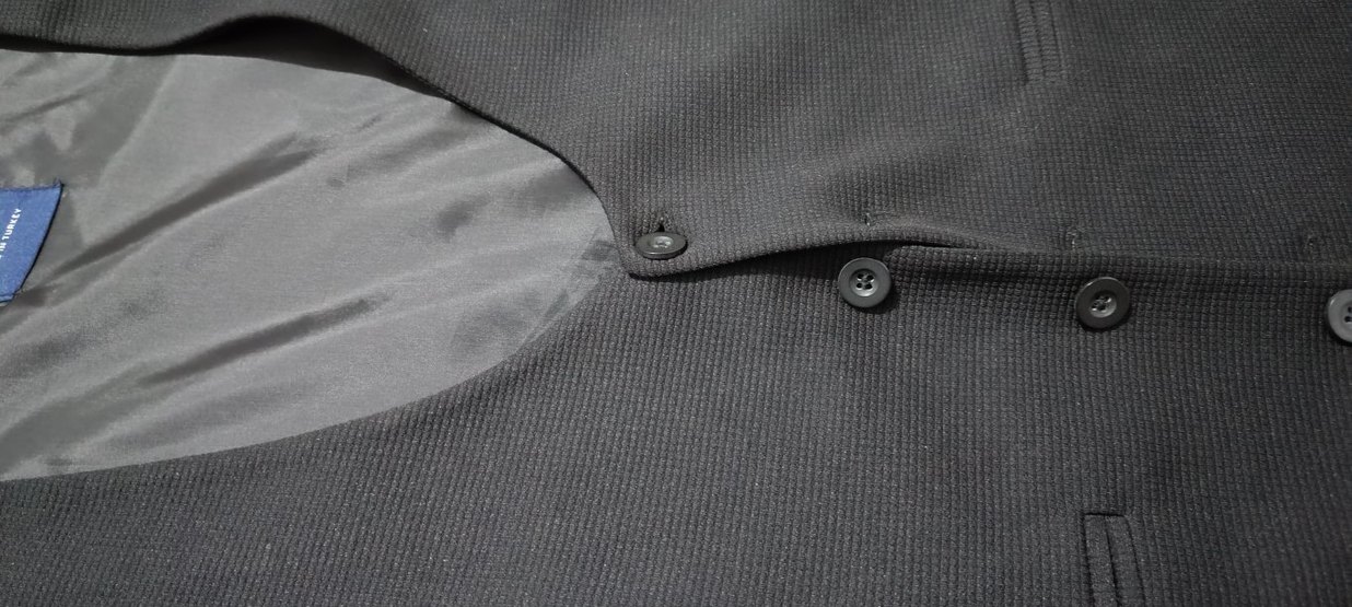 Düğmeli Siyah Erkek V Yaka Yelek - Görsel 2