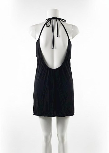 Boncuk Detaylı Siyah Midi Tunik - Görsel 2