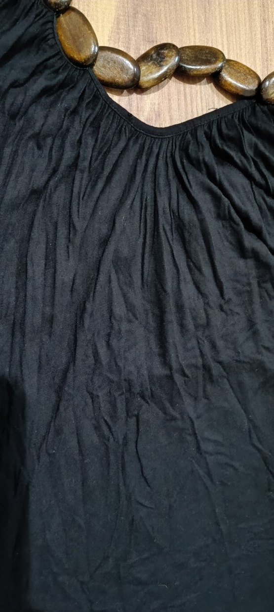 Boncuk Detaylı Siyah  Midi Tunik - Görsel 3