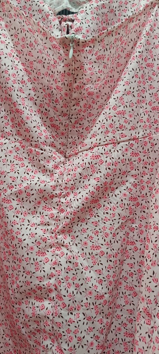 Dantel Detaylı Pembe Midi Elbise - Görsel 3