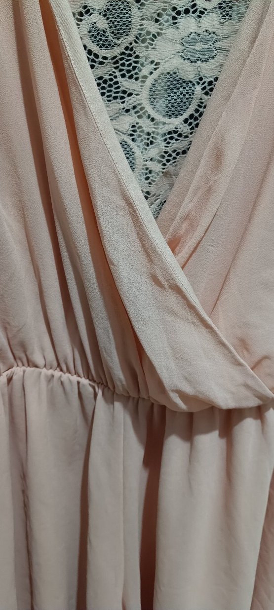 Pembe Drapeli Mini Kadın Tulum - Görsel 3